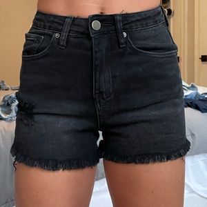 Black jean shorts